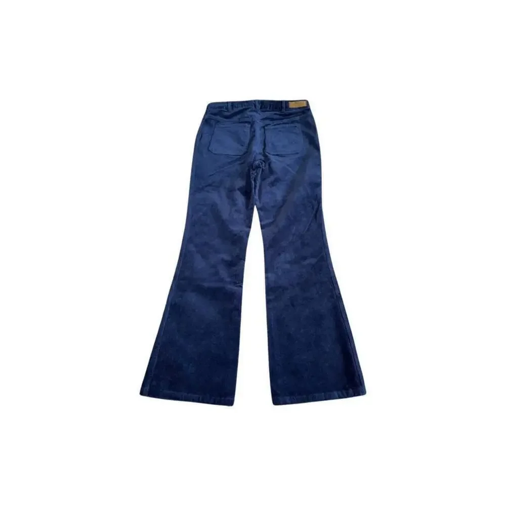 POLO RALPH LAUREN Girls Solid Blue Stretch Velvet Legging Pants NEW NWT Size 12